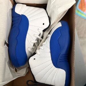 Jordan Kids White and Blue Sneakers